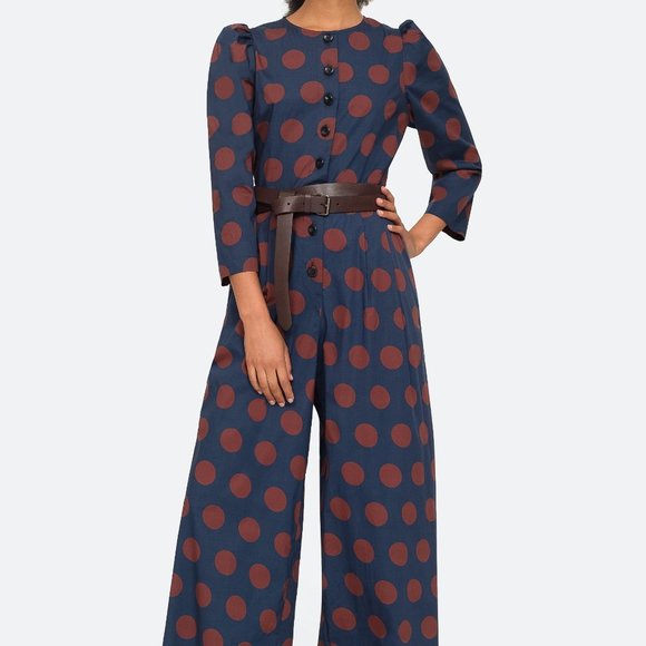 Sea New York Pants - Sea New York Jumpsuit Sz 10 Penny Polka Dot